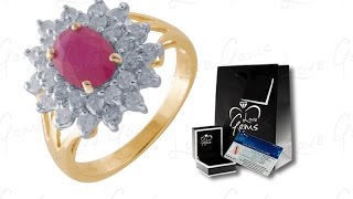 Famous 18ct Gold Ruby &  Diamond Cluster Ring Profile