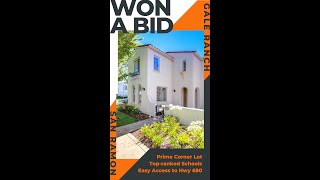 WON A BID on beautiful townhouse in Gale Ranch! Top-rated school district   Easy access to Hwy 680