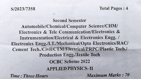 POLYTECHNIC | APPLIED PHYSICS -2 |  RGPV | QUESTION PAPER| 2022 | 2ND SEMESTER