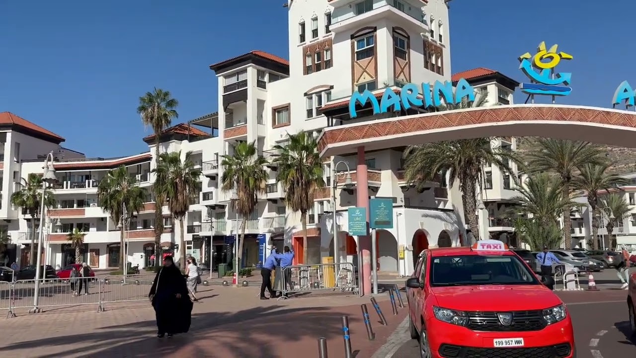 4K - Agadir marina walking tour #morroco