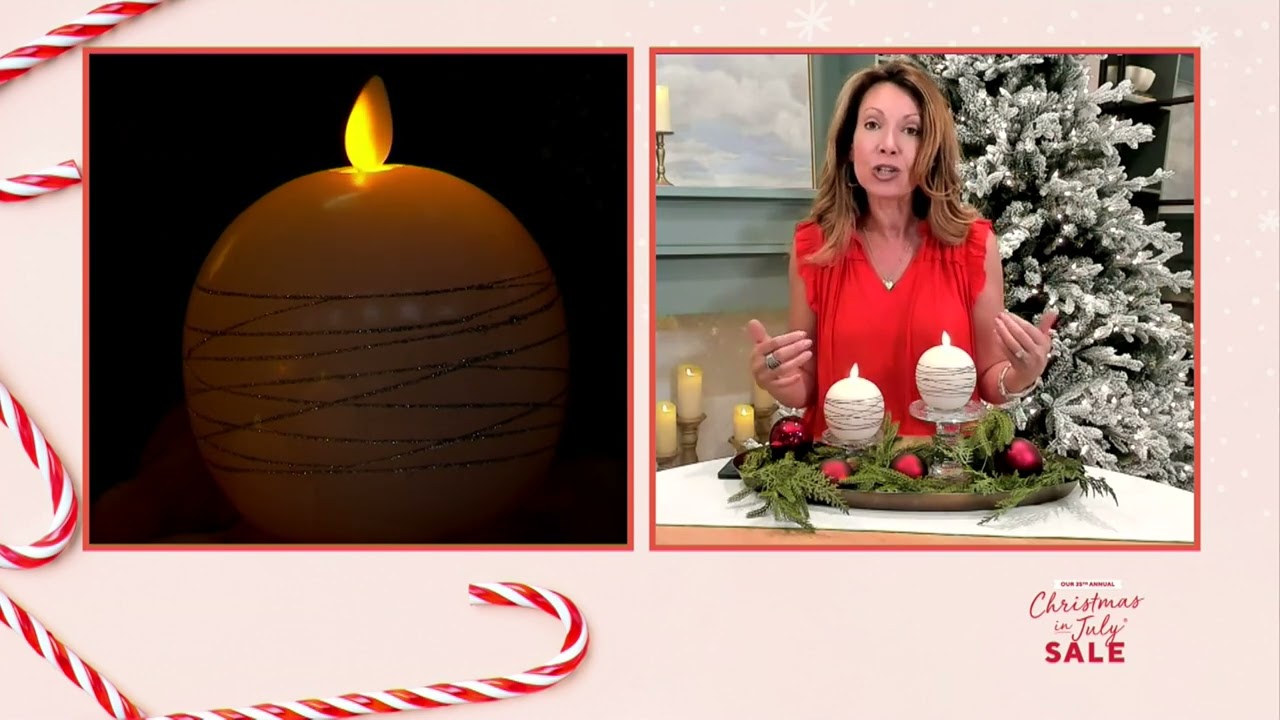 Luminara Set of 2 Glitter Swirl Flameless Spheres on QVC