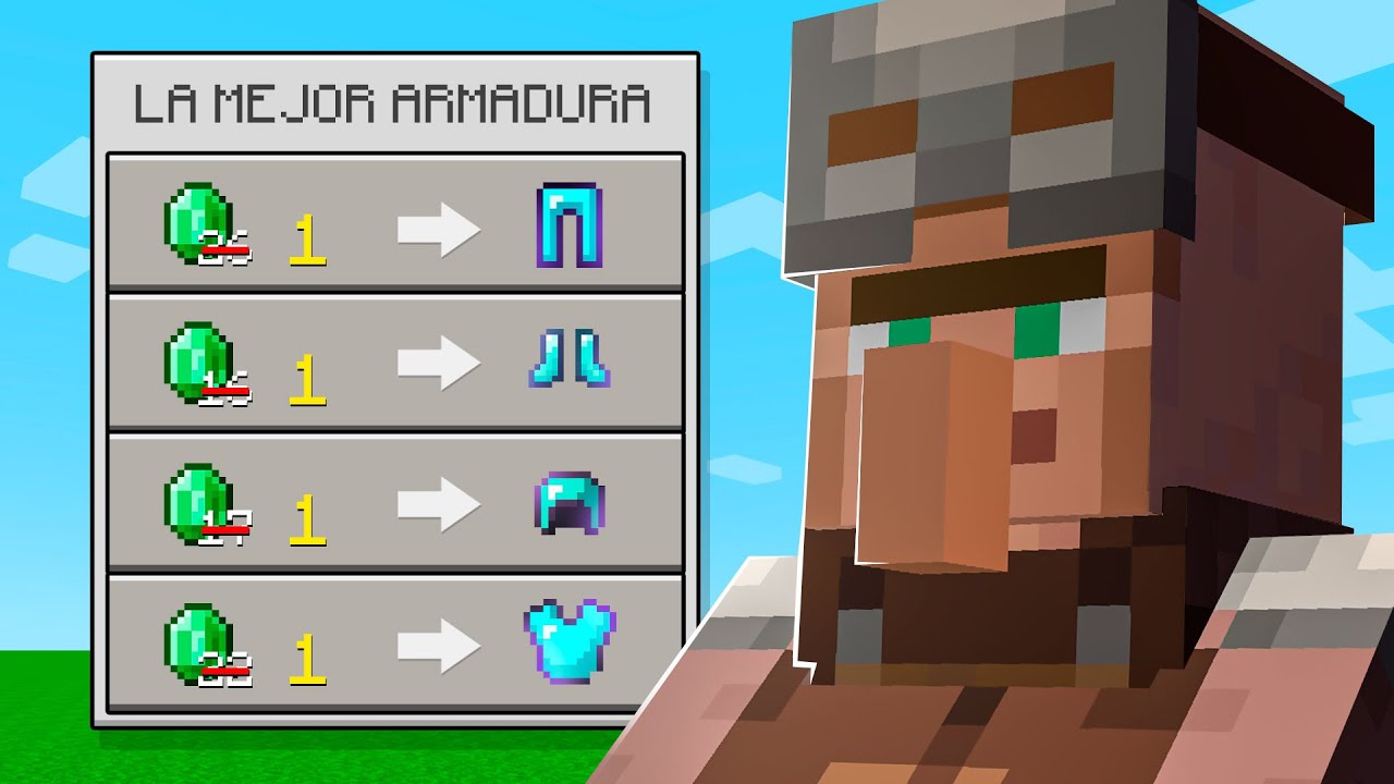 COMO CONSEGUIR ARMADURA FULL DIAMANTE CON ALDEANOS EN MINECRAFT