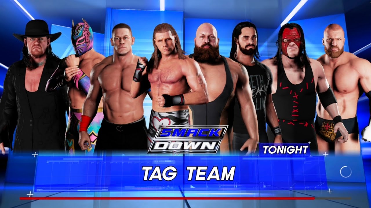 WWE 2K18 - Team Cena VS Team Authority 8 Man Tag Team Elimination Match - WWE 2K18 Gameplay