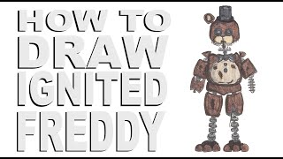 How to draw Ignited Freddy (FNAF)