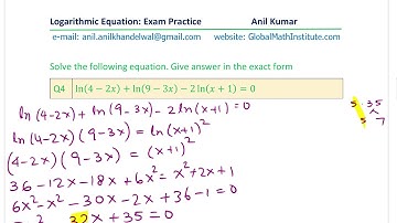 Exam Review Logarithmic Equations with Natural Log Ln GCSE Advance Functions Pre Calculus Review