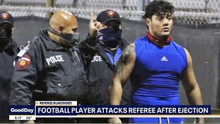 Ejected HS football player tackles referee in Texas