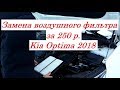 ЗАМЕНА ВОЗДУШНОГО ФИЛЬТРА KIA OPTIMA 2018 ЗА 250 Р.