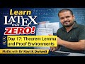 Theorem, Lemma &amp; Proof Environment in LaTeX | Theorem, lemma,proof Kaise Likhe | LaTeX Course Day 17