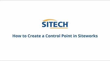 Trimble Siteworks - How to Create a Control Point in Siteworks