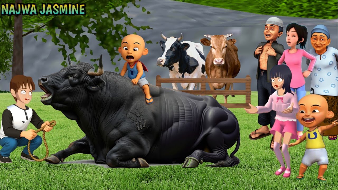 Upin Ipin Jualan Sapi Kurban Di Rumahnya | Yuta Beli Sapi Kurban Hitam Besar Upin Ipin | Mio kaget