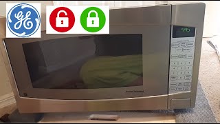 How to LOCK or UNLOCK GE Microwave Oven (Turn On Off Child Lockout Feature White Black Reset Option)