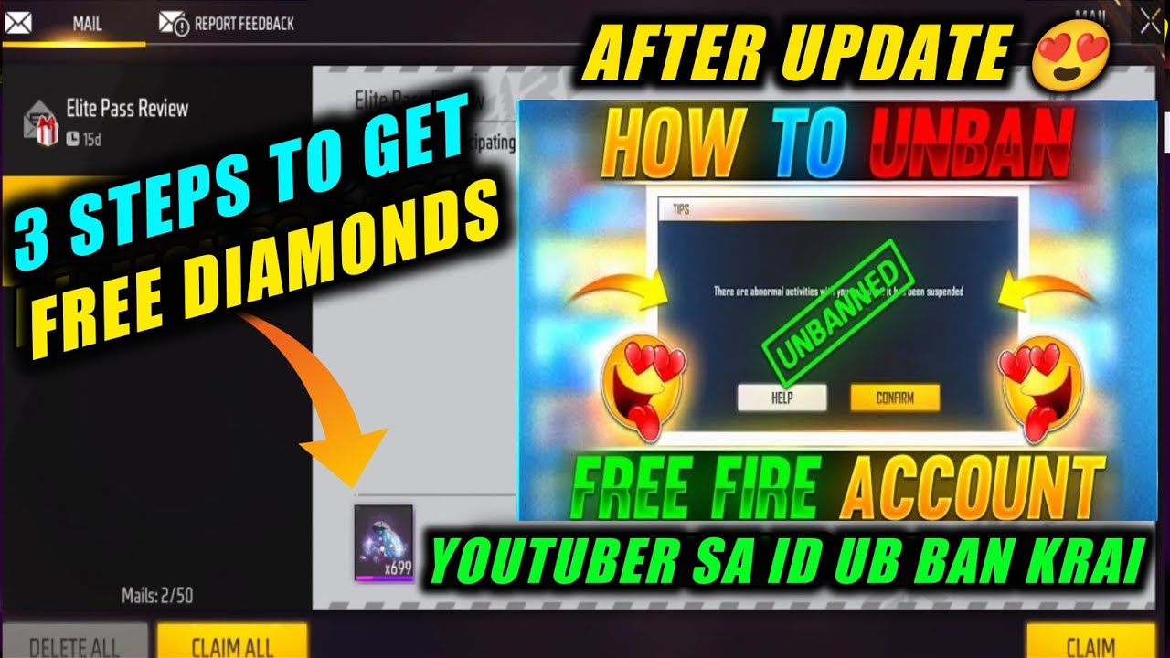 Free fire ki id YouTuber sa ksa unban krai How to unban free fire id 3 septs to get diamonds