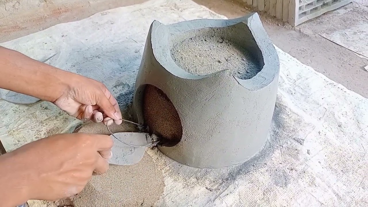 সিমেন্ট দিয়ে এক চুলা তৈরি | দেশী আলক চুলা।.