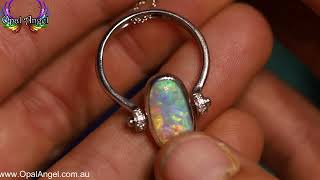 3.2ct High Grade Crystal Opal Convertible Ring Pendant – Sterling Silver – Size R 1/2