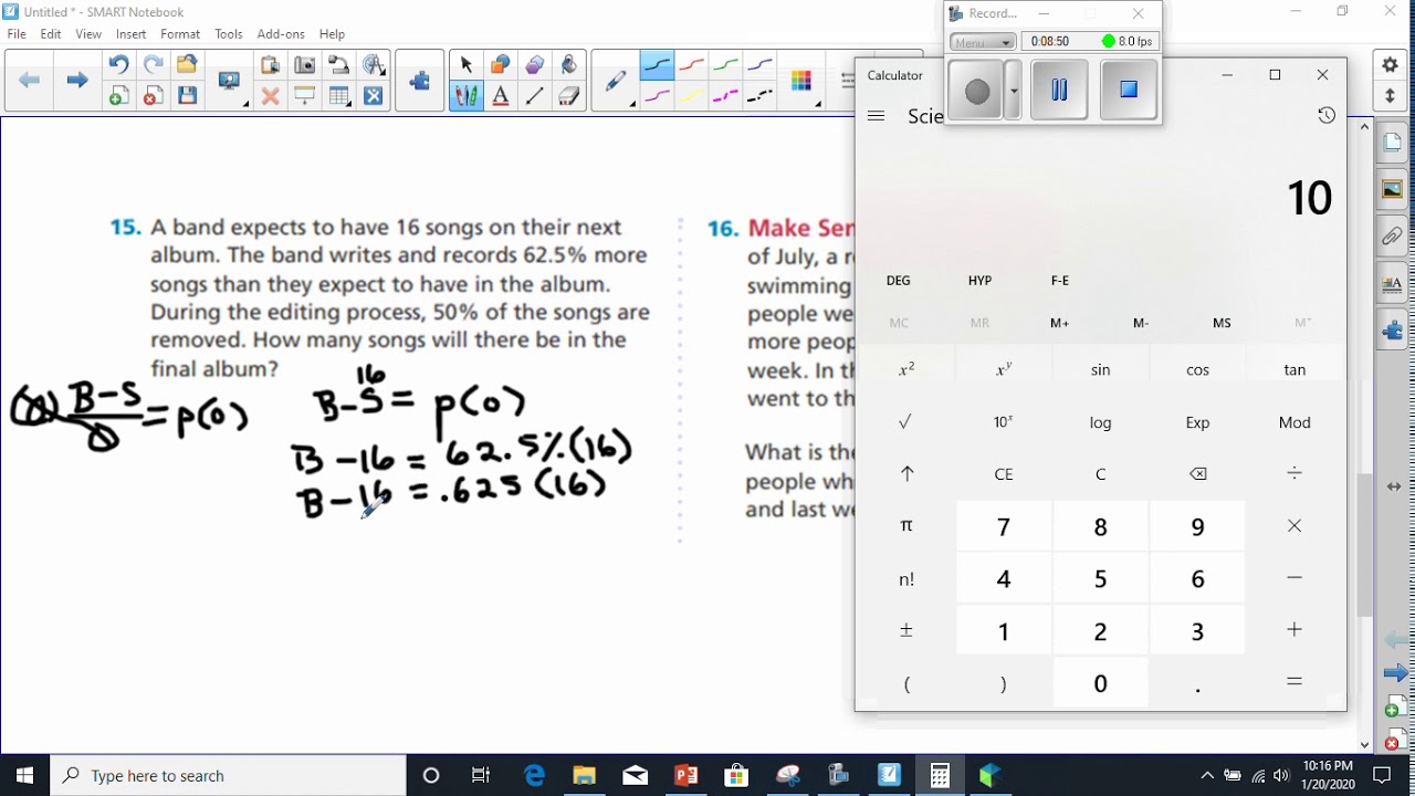solve percent change and percent error problems hw video - YouTube