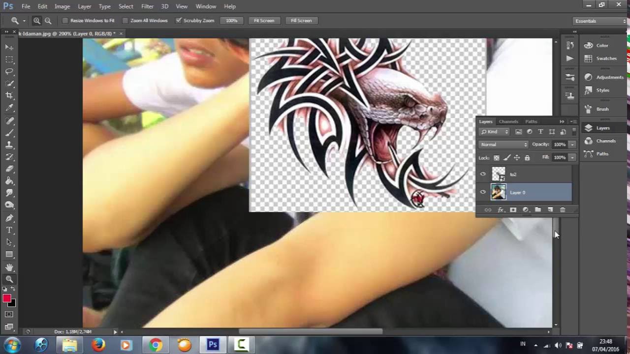 Tutorial Photoshop  Cara  Membuat  Efek Tato dengan  