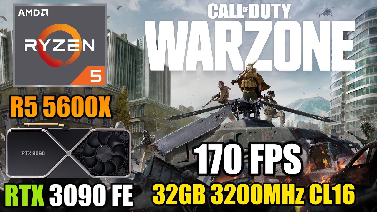 Warzone : Ryzen 5 5600X + 32GB 3200MHz CL16 + RTX 3090 | 1080p Low Settings | 170 FPS | Season 1
