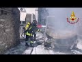 Botricello, incendio autocarro su SS106