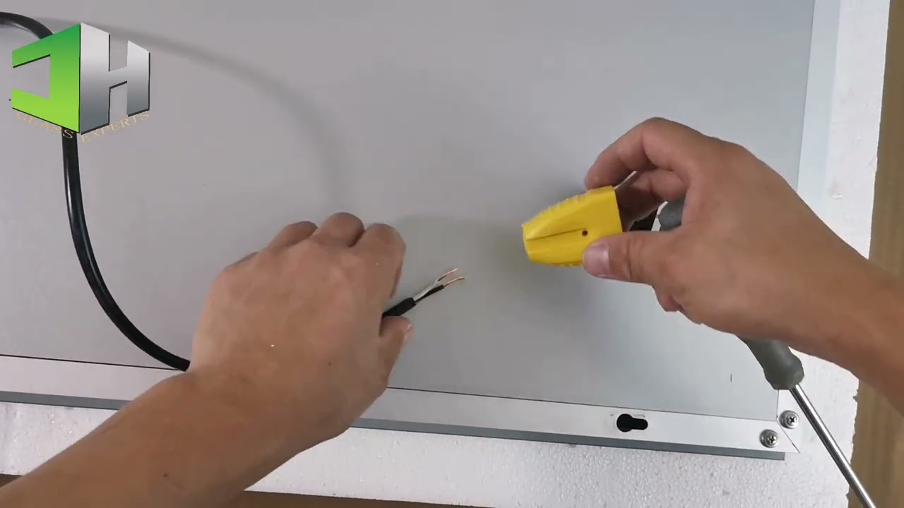 LED intelligent anti-fog bathroom mirror installation method