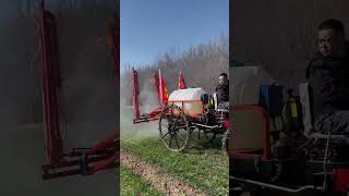 Small Pesticide Spraying Equipment In A Wheat Field