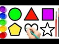 😊Shape  kids Rhymes Tutorial | Shape Name Education Video #shortfeed #shapesforkids #shapeofyou #art