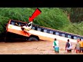 Bus & Truck Crossing Rivers and Extremely Dangerous Roads ! Amazing Crazy Driving Skills