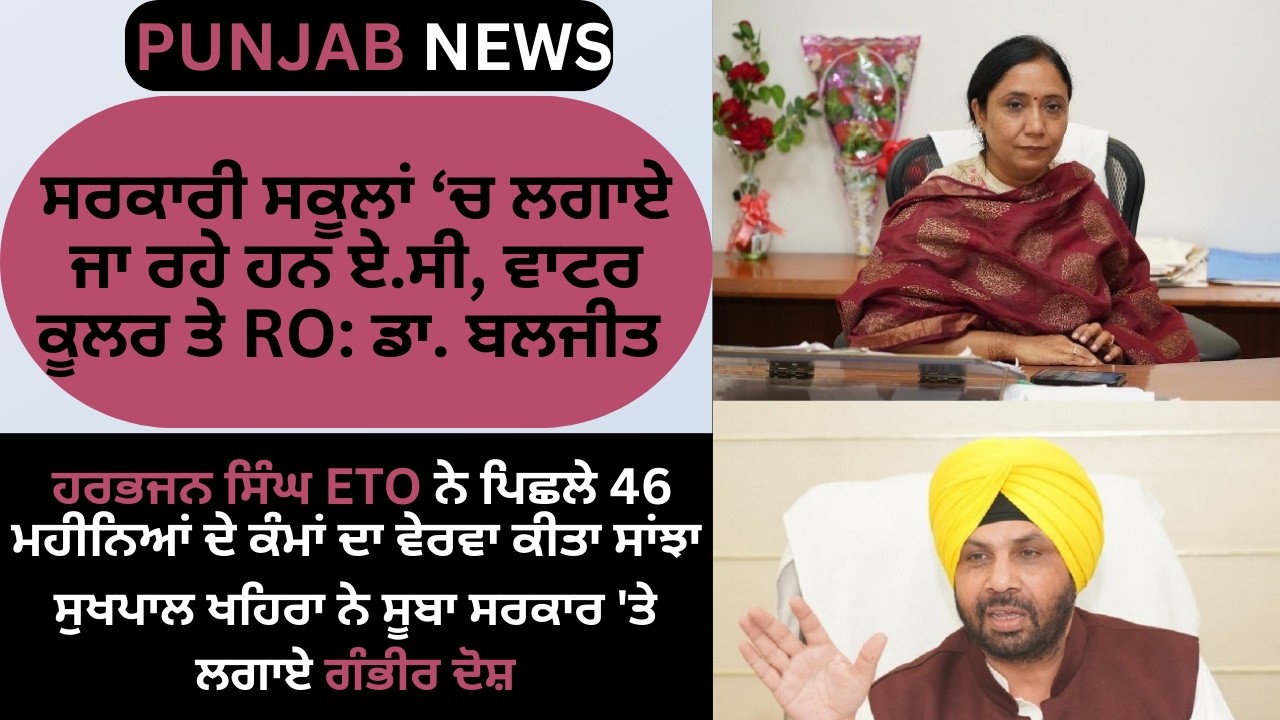Panjab News: Govt School ACs, New Medical Colleges, Khaira’s Allegations, Middle East Tensions