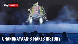 India moon landing: Chandrayaan-3 makes history in space