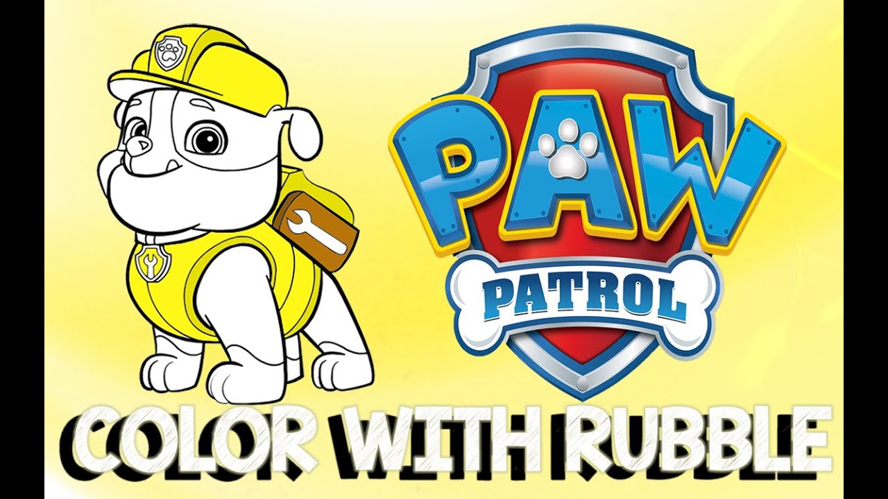 Paw Patrol Rubble | How to Color Nick Jr Cartoons - YouTube