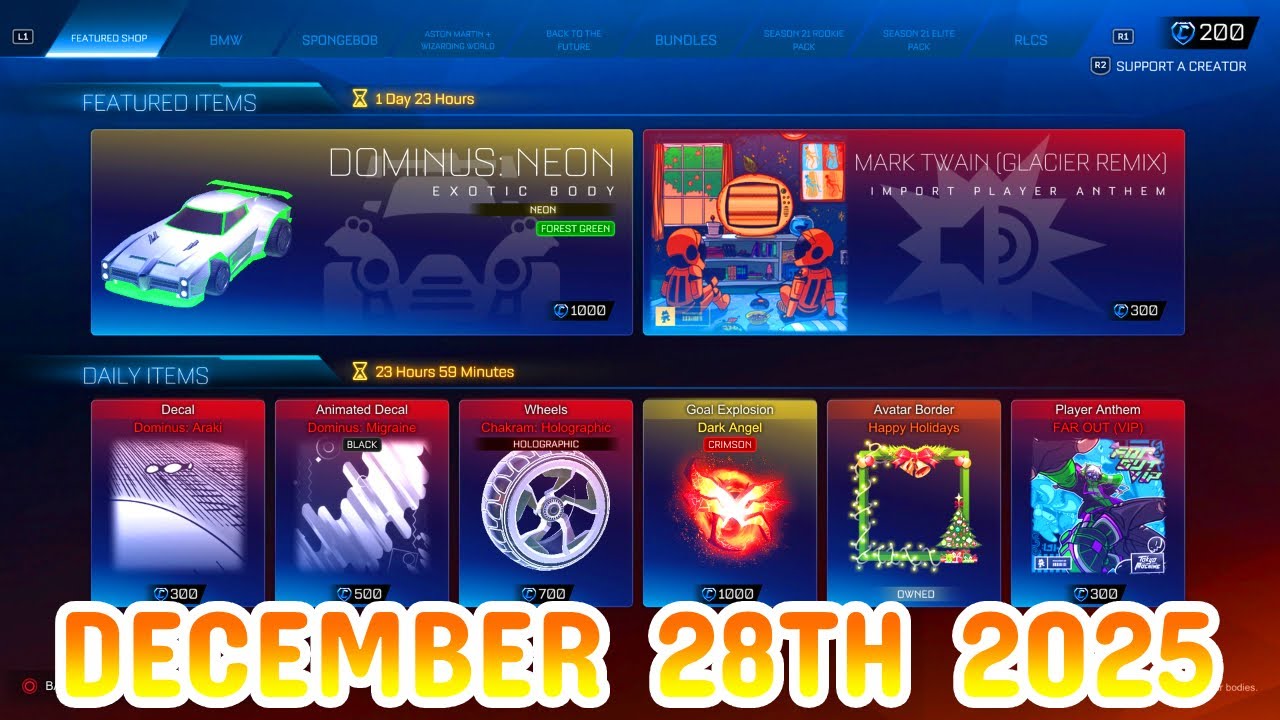 Rocket League ITEM SHOP Daily 