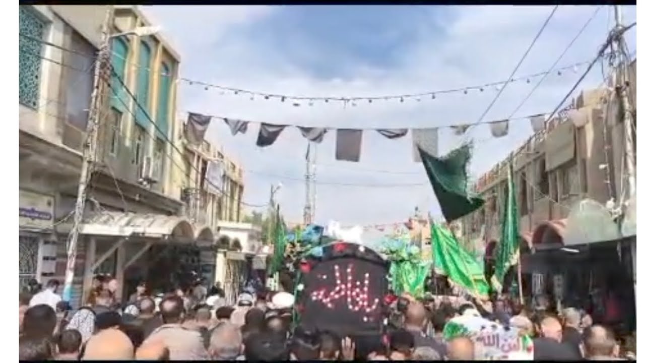 تم بعون الله تعالى تشييع النعش الرمزي لفاطمة الزهراء(ع) موكب انصار المنتظر(عج)في بابل قضاء المحاويل 