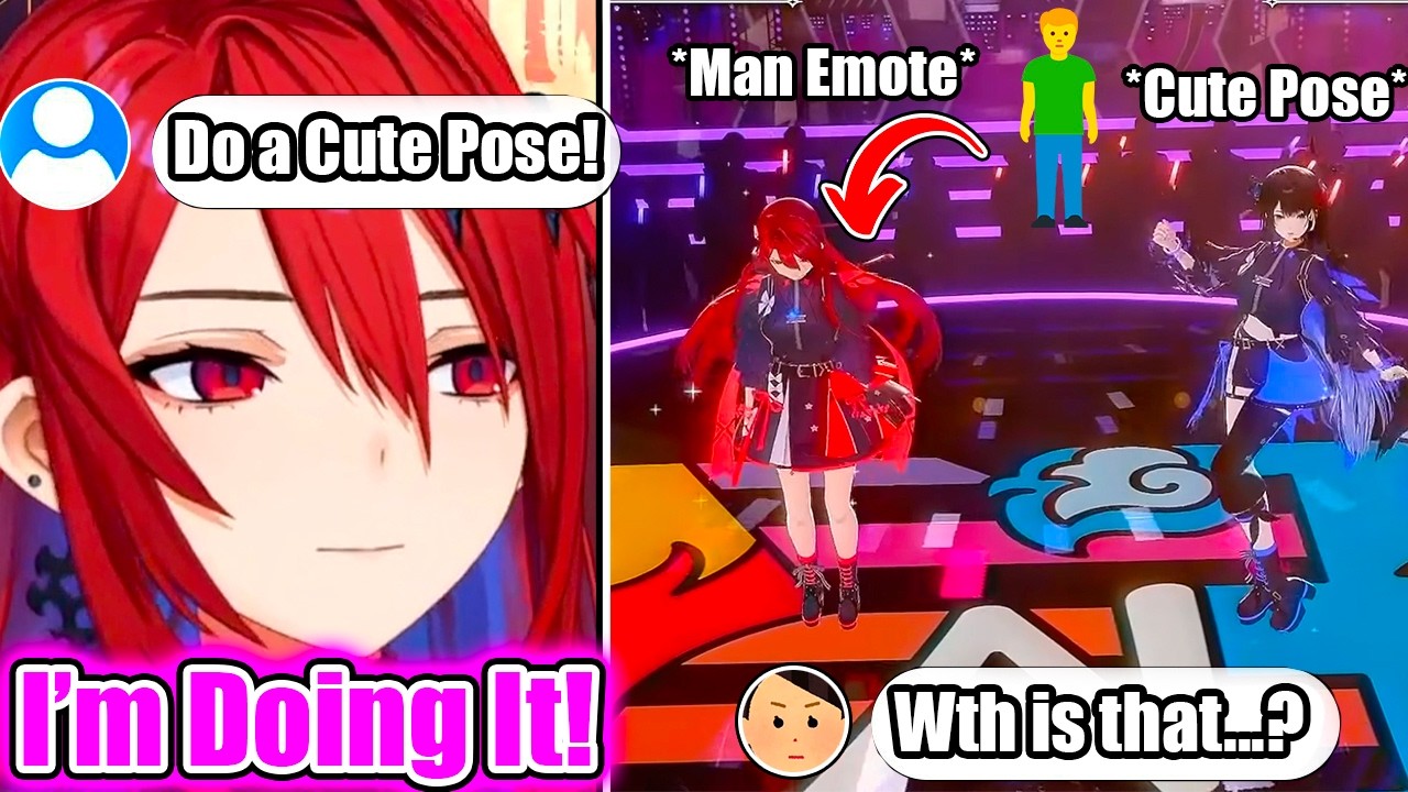 Liz 2 Seconds After Staff Asks Her To Do A Cute Pose With Nerissa: