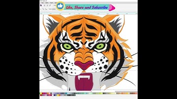 How To Draw A Realistic Tiger Head | How to draw the tiger head tribal tattoo in coreldraw 🐯 #tiger