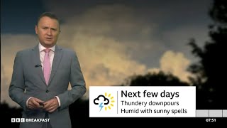 BBC weather : Strong thunderstorms and heavy rain are forecast across much of England and Wales