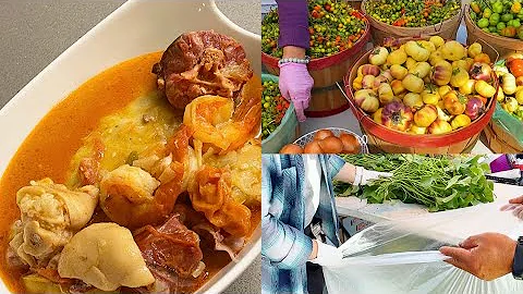 CASSAVA FUFU, LIBERIAN  PEPPER SOUP WITH COCONUT MILK?! | FARMERS  MARKET| PREP FOR THE FREEZER.