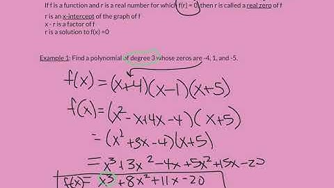 Precalculus 4.1 Polynomial Functions