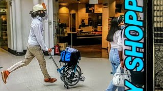 SHOPPING WITH BROMPTON B75, IN CITY CENTRE QUICK / EASY WAY