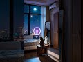 STUNNING Night View Cat VIBES 🌙 Full Moon, Ferris Wheel &amp; Peaceful Reflection#shorts  #aiart #cat