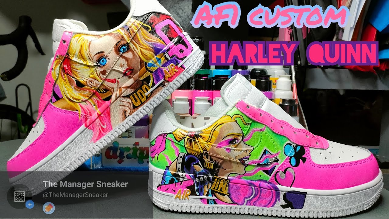 AirForce1 custom Harley Quinn - YouTube