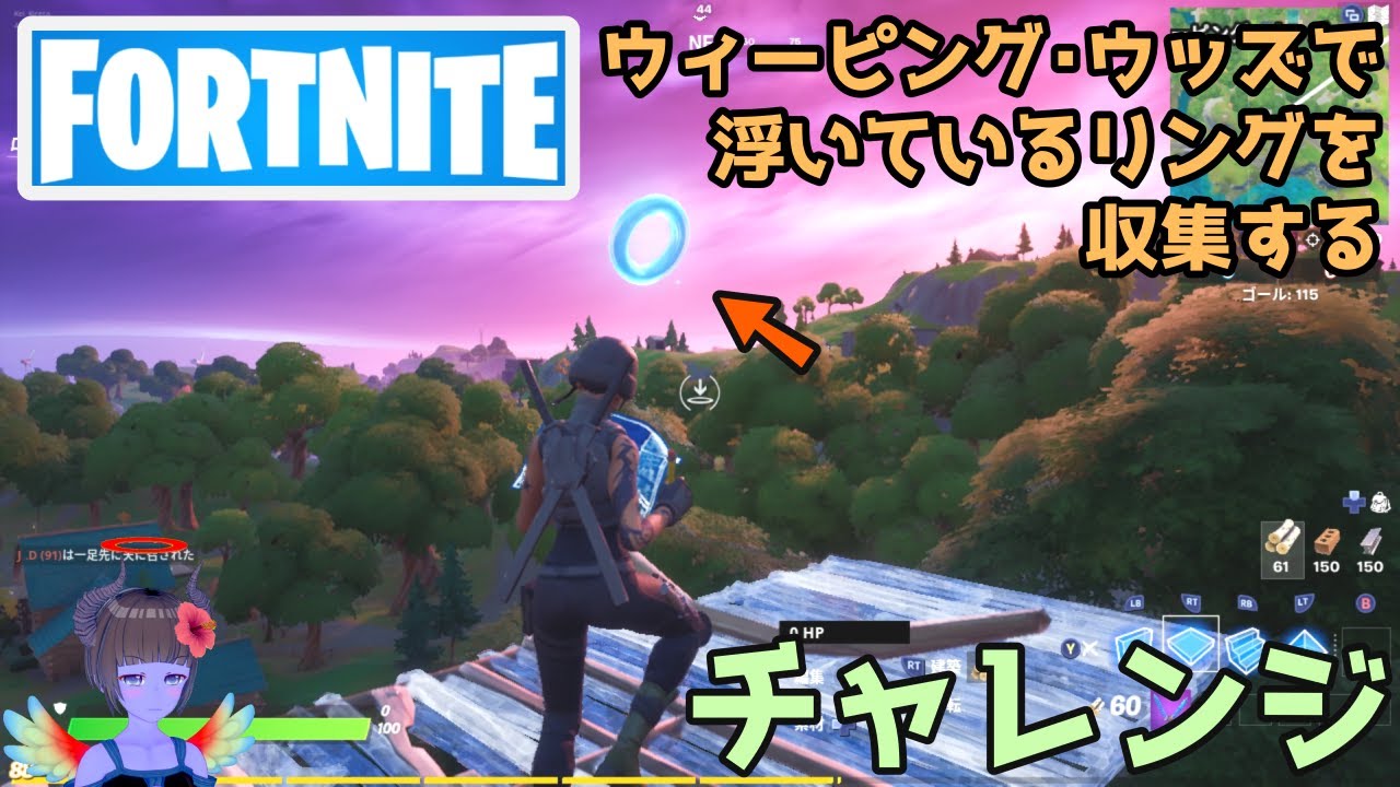 フォートナイト ウィーピング ウッズで浮いているリングを収集するチャレンジ Fortnite Youtube