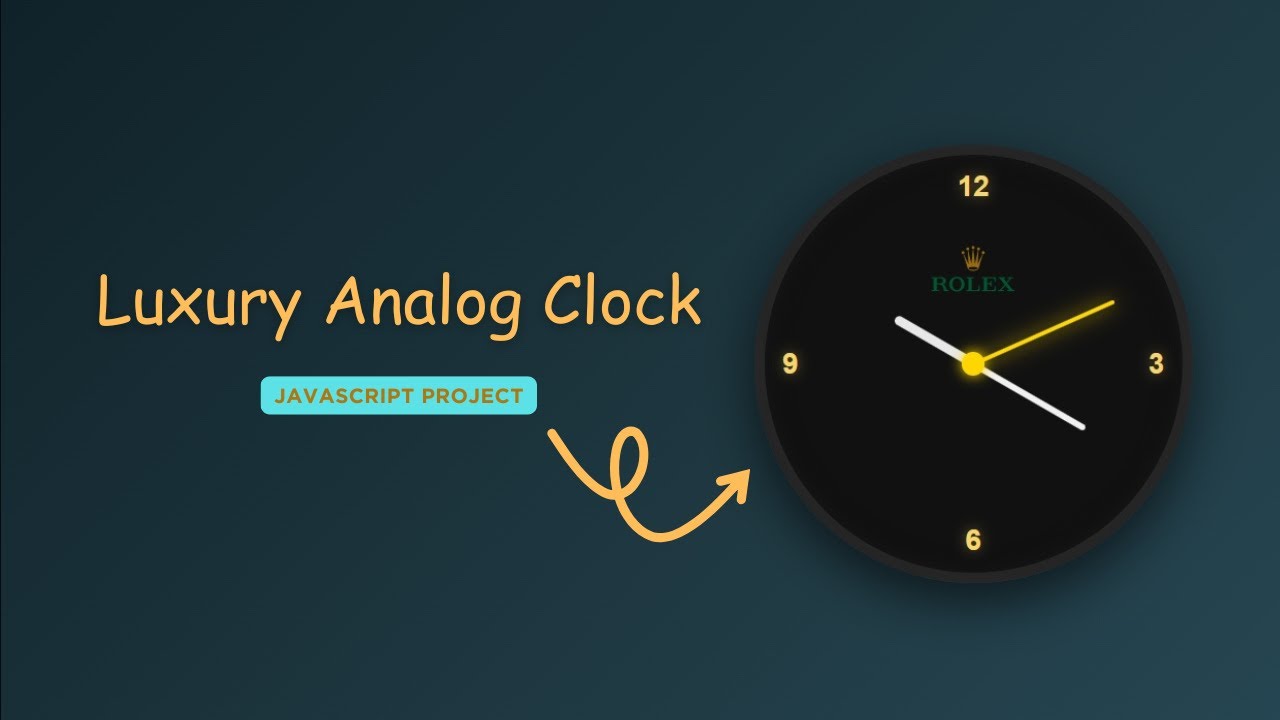 Modern Luxury Analog Clock UI using HTML CSS JS | Frontend Project