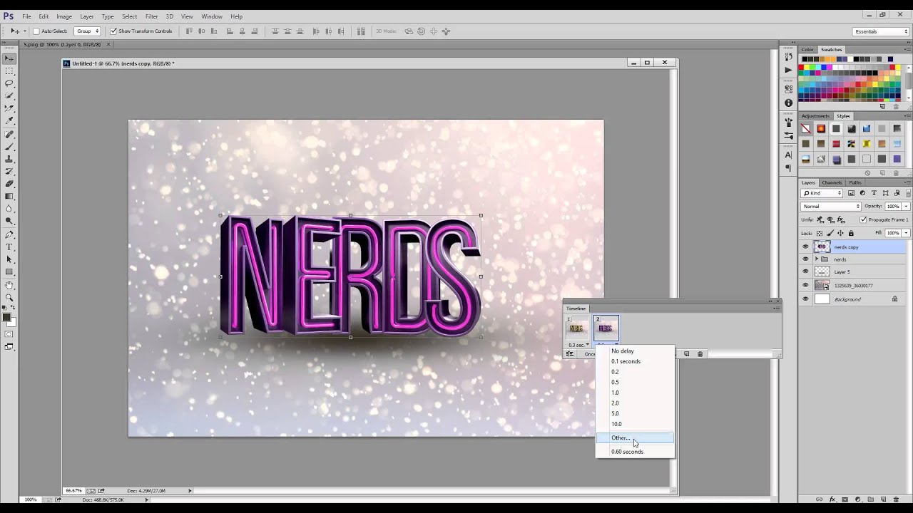 How to create a flashing animated GIF using Photoshop