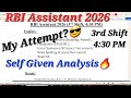 RBI Assistant 2026 3rd Shift Paper Analysis 🔥 Easy Paper? | My Attempt? | Cut Off Prediction #rbi