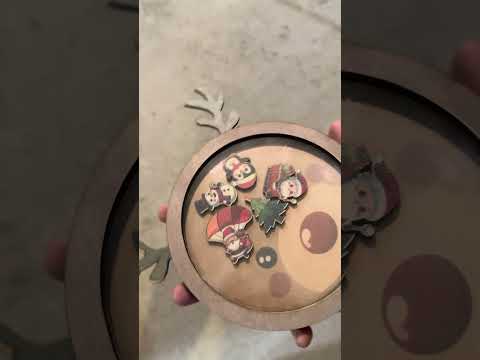 [Inkjet printing,Laser cut and engrave] Christmas reindeer ornament with Santa and snowman decorations