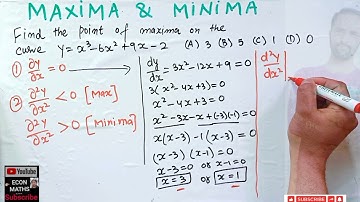 maxima and minimum of a cubic function
