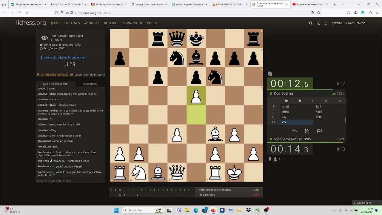 ultrabullet quotidienne #9 (lichess org) YouTube