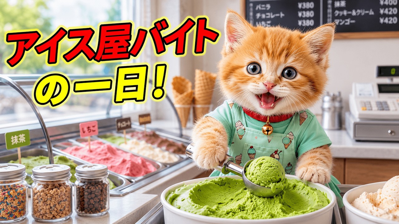 感動】猛暑の日にエアコンが故障…さくらにゃんこ、アイス屋さんの