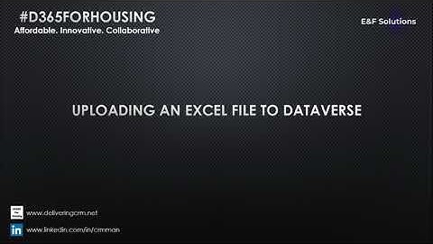 1.1 Uploading An Excel File To #dataverse
