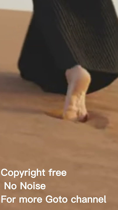 Close Up Muslim Woman Walking Barefoot In The Desert ,#nomusic , #copyrightfree, #free , #shorts