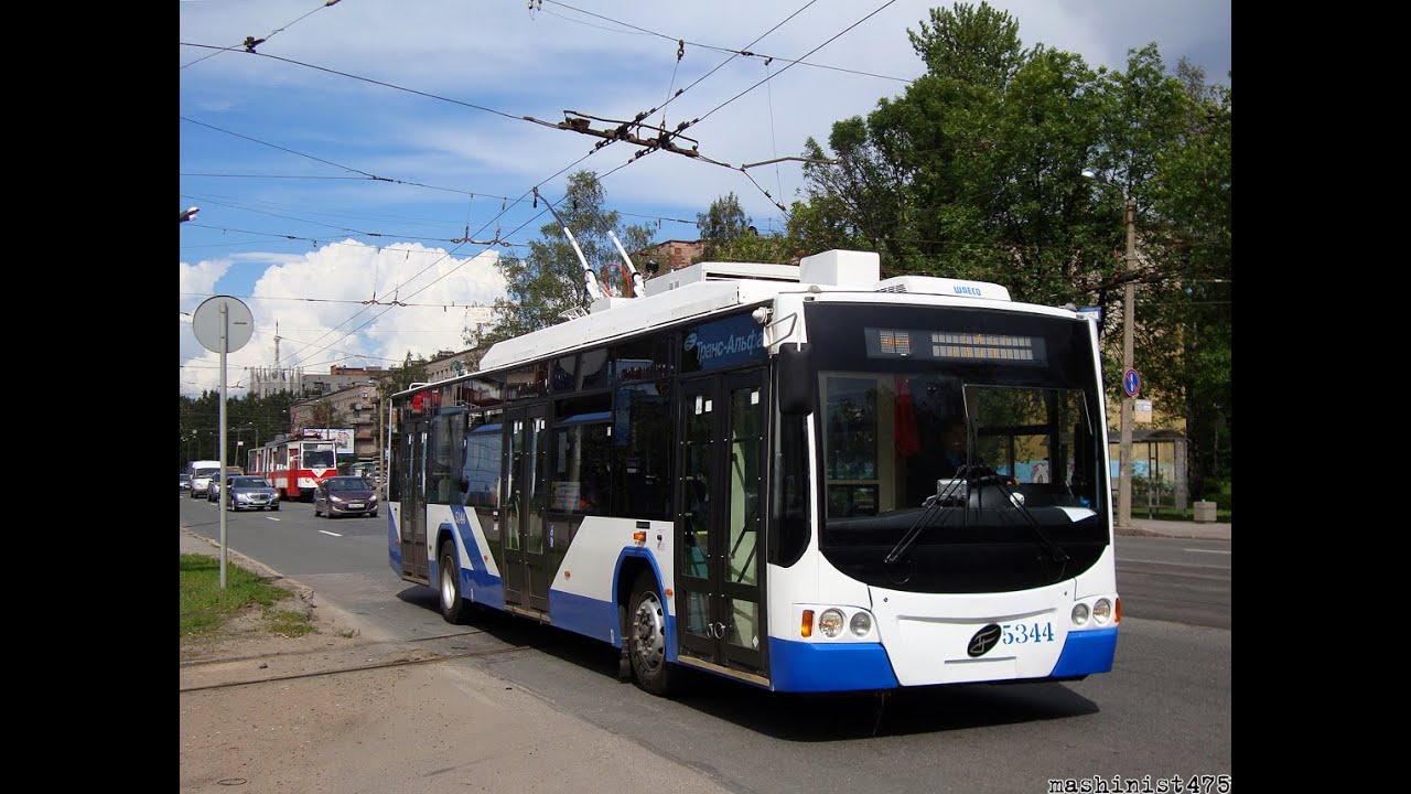 Санкт-Петербург.Поездка на троллейбусе №6 Светлановский проспект -  метро Чёрная речка